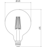 Mexen Vintis 6x žiarovka filament LED E27, G125, 10W, Neutrálna - 4000K, 1320 lm, číra - L158-E27-1040-00x06
