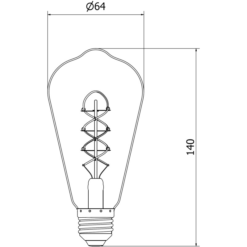 Mexen Vintis 3x Žiarovka filament špirála LED E27, ST64, 4W, Teplá - 2200K, 220 lm, smoke - L162-E27-0422-70x03
