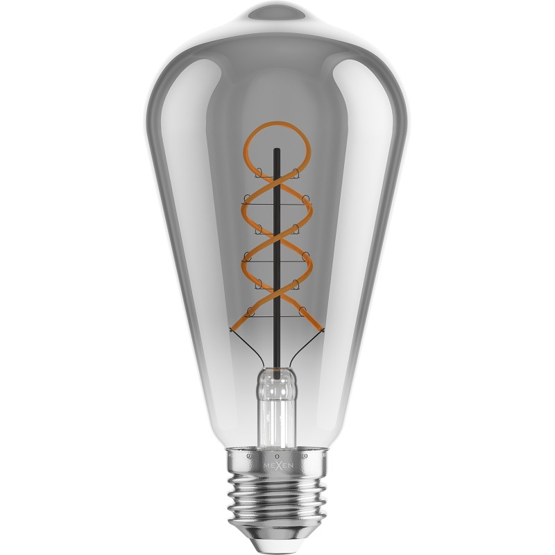 Mexen Vintis 3x Žiarovka filament špirála LED E27, ST64, 6W, Teplá - 2700K, 510 lm, smoke - L162-E27-0627-70x03