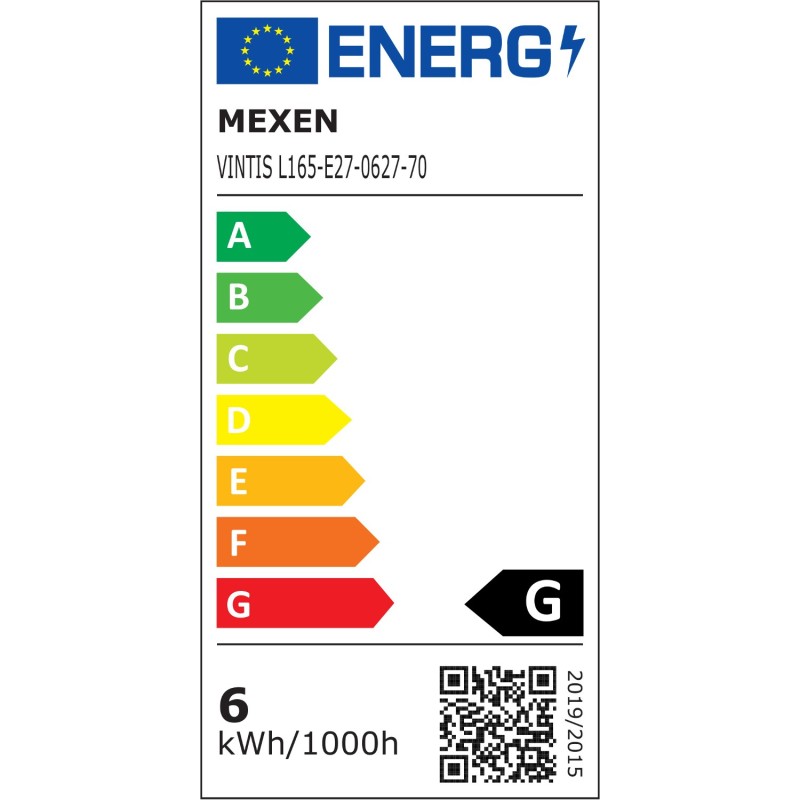 Mexen Vintis Žiarovka filament špirála LED E27, G80, 6W, Teplá - 2700K, 400 lm, dymová - L165-E27-0627-70