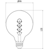 Mexen Vintis 3x Žiarovka filament špirála LED E27, G95, 6W, Teplá - 2700K, 530 lm, amber - L167-E27-0627-50x03