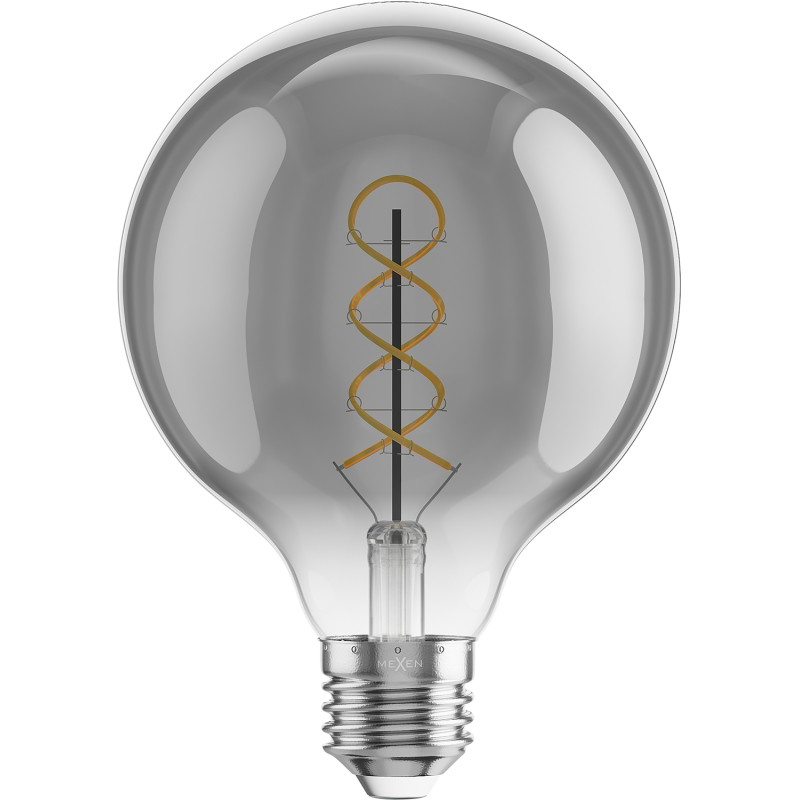 Mexen Vintis 3x žiarovka filament špirála LED E27, G95, 6W, Teplá - 2700K, 510 lm, smoke - L167-E27-0627-70x03