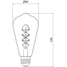 Mexen Vintis 6x Žiarovka filament špirála LED E27, ST64, 6W, Teplá - 2200K, 350 lm, dymová - L162-E27-0622-70x06