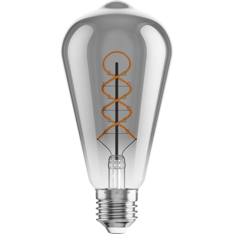 Mexen Vintis 10x Žiarovka filament špirála LED E27, ST64, 6W, Teplá - 2200K, 350 lm, dym - L162-E27-0622-70x10