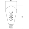 Mexen Vintis 6x Žiarovka filament špirála LED E27, ST64, 6W, Teplá - 2700K, 530 lm, jantárová - L162-E27-0627-50x06