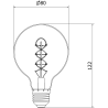 Mexen Vintis 6x Žiarovka filament špirála LED E27, G80, 6W, Teplá - 2200K, 350 lm, dymová - L165-E27-0622-70x06