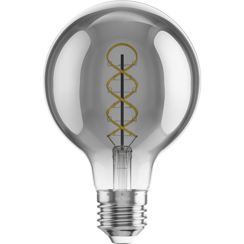 Mexen Vintis 6x Žiarovka filament špirála LED E27, G80, 6W, Teplá - 2200K, 350 lm, dymová - L165-E27-0622-70x06