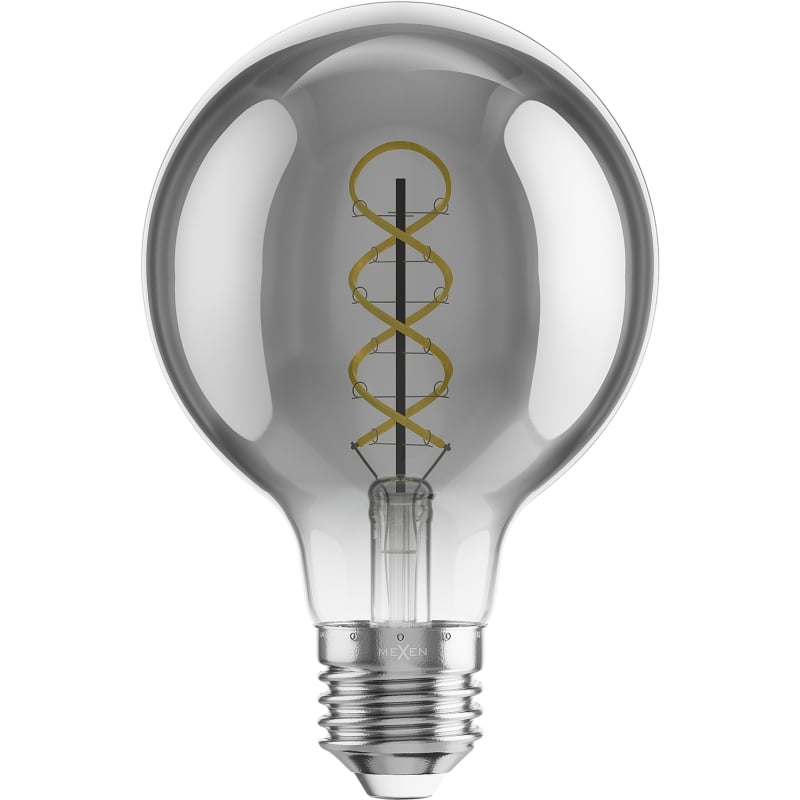 Mexen Vintis 6x Žiarovka filament špirála LED E27, G80, 6W, Teplá - 2700K, 400 lm, dymová - L165-E27-0627-70x06