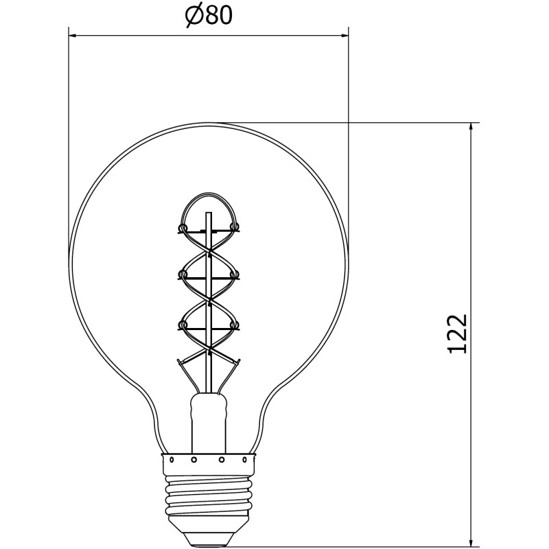 Mexen Vintis 10x žiarovka filament špirála LED E27, G80, 6W, Teplá - 2700K, 400 lm, dymová - L165-E27-0627-70x10