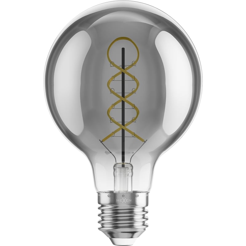 Mexen Vintis 6x Žiarovka filament špirála LED E27, G80, 8W, Teplá - 2200K, 450 lm, dymová - L165-E27-0822-70x06