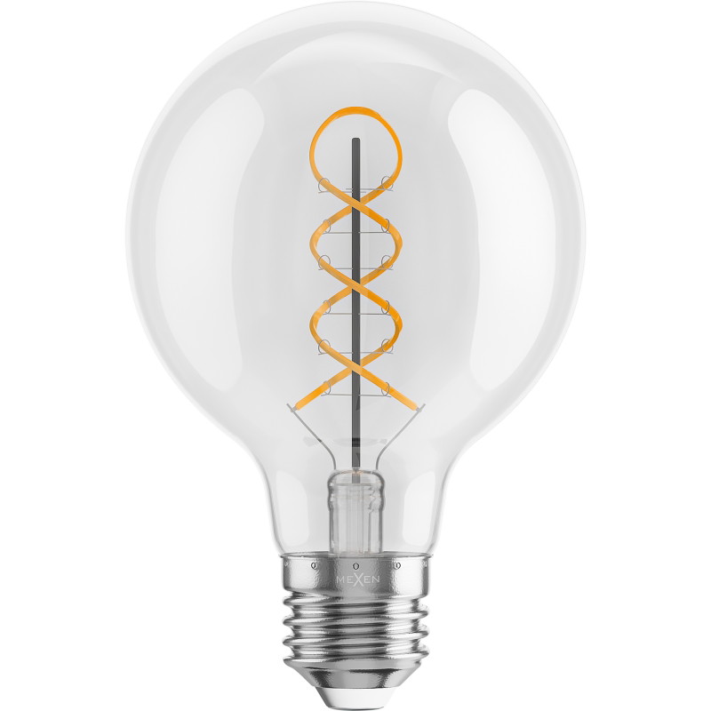 Mexen Vintis 10x filamentá žiarovka špirála LED E27, G80, 8W, Teplá - 2700K, 750 lm, priehľadná - L165-E27-0827-00x10