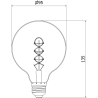 Mexen Vintis 6x Žiarovka filament špirála LED E27, G95, 6W, Teplá - 2200K, 530 lm, jantárová - L167-E27-0622-50x06
