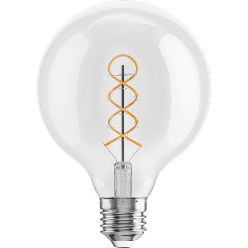 Mexen Vintis 10x Žiarovka filament špirála LED E27, G95, 6W, Teplá - 2700K, 630 lm, číra - L167-E27-0627-00x10