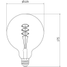 Mexen Vintis 6x Žiarovka filament špirála LED E27, G125, 6W, Teplá - 2200K, 530 lm, amber - L168-E27-0622-50x06