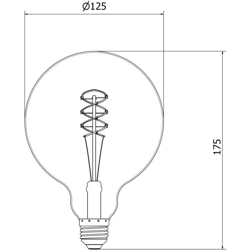 Mexen Vintis 10x žiarovka filament špirála LED E27, G125, 8W, Teplá - 2200K, 600 lm, jantárová - L168-E27-0822-50x10