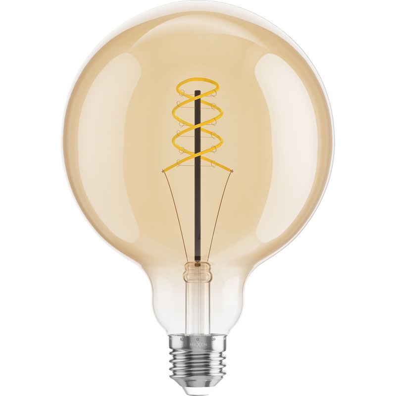 Mexen Vintis 10x žiarovka filament špirála LED E27, G125, 8W, Teplá - 2200K, 600 lm, jantárová - L168-E27-0822-50x10