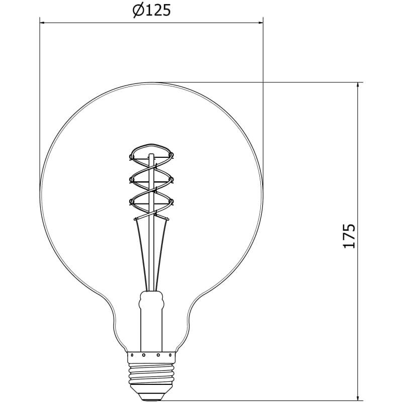 Mexen Vintis 6x Žiarovka filament špirála LED E27, G125, 8W, Teplá - 2200K, 450 lm, dymová - L168-E27-0822-70x06