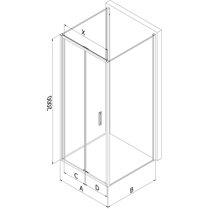 Mexen Exo-F 3S sprchový kút 3-stenný skladací 85 x 85 cm, transparentný, chróm - 816-085-085-01-00-3S