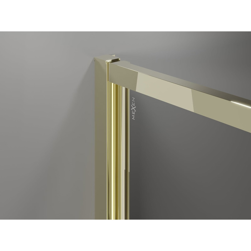 Mexen Exo-B Duo 3S sprchová kabína 3-stenová otváracia 90 x 110 cm, transparentná, zlatá - 814-090-110-50-00-3S