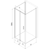 Mexen Exo-3S trojstenová skladacia sprchová kabína 80 x 70 cm, transparentná, zlatá - 816-080-070-50-00-3S