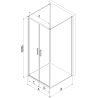 Mexen Exo-B Duo 3S sprchový kút 3-stenný skladací 70 x 95 cm, transparentný, čierny - 814-070-095-70-00-3S