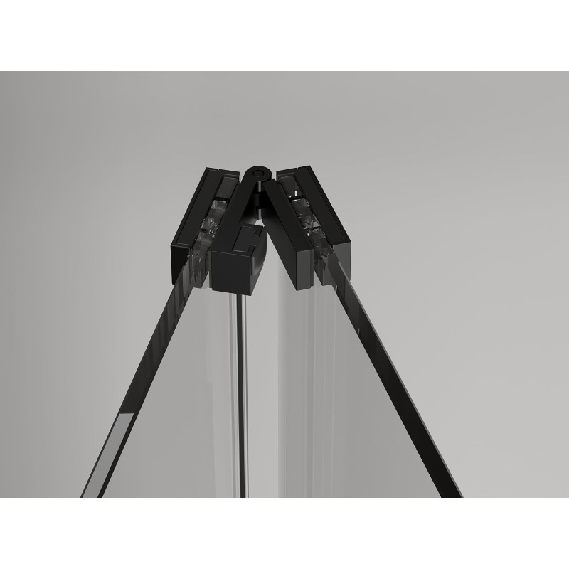 Mexen Exo-F 3S sprchová kabína 3-stenová skladacia 90 x 90 cm, transparentná, čierna - 816-090-090-70-00-3S