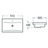 Mexen Emma umývadlo zapustené do dosky 51 x 39 cm, biele - 25055100