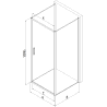 Mexen Exo-3S 3-stenná sprchová kabína s otváracími dverami 75 x 80 cm, transparentná, chróm - 817-075-080-01-00-3S