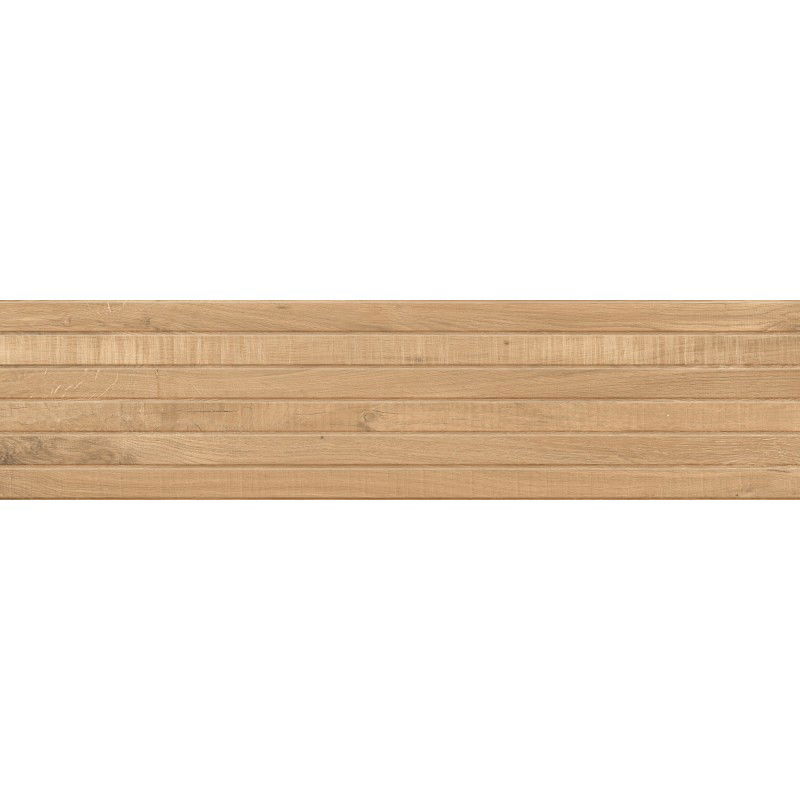 Mexen Western Wood Mandľová glazovaná gresová rektifikovaná dlažba G1, drevopodobná nástenná dlaždica 120 x 30 cm,