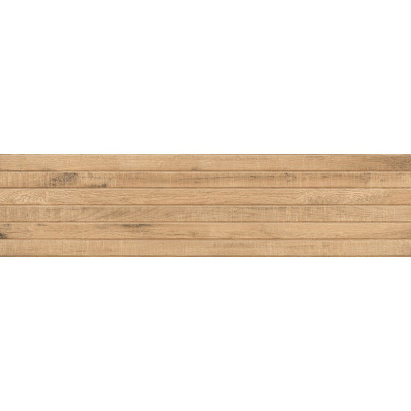 Mexen Western Wood Mandľová glazovaná gresová rektifikovaná dlažba G1, drevopodobná nástenná dlaždica 120 x 30 cm,