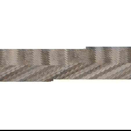 Mexen Native Čierny glazovaný rektifikovaný gres G1, dlaždica imitujúca drevo podlahovo-stenová 120 x 30 cm, carving