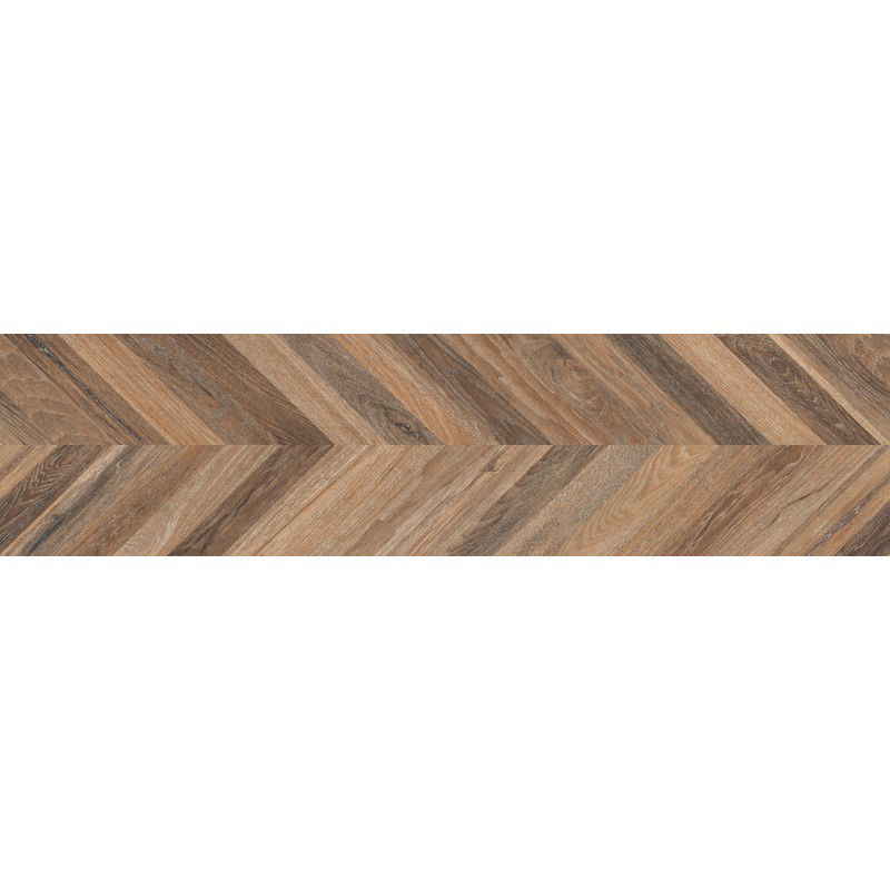 Mexen Native Hnedý glazovaný gres rek. G1, dlaždice podobná drevu, podlaha-stena 120 x 30 cm, carving - TL704-120-030-01