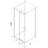 Mexen Exo-R 3S sprchovací kút 3-stenový výklopný 115 x 95 cm, priehľadný, zlatý - 819-115-095-50-00-3S
