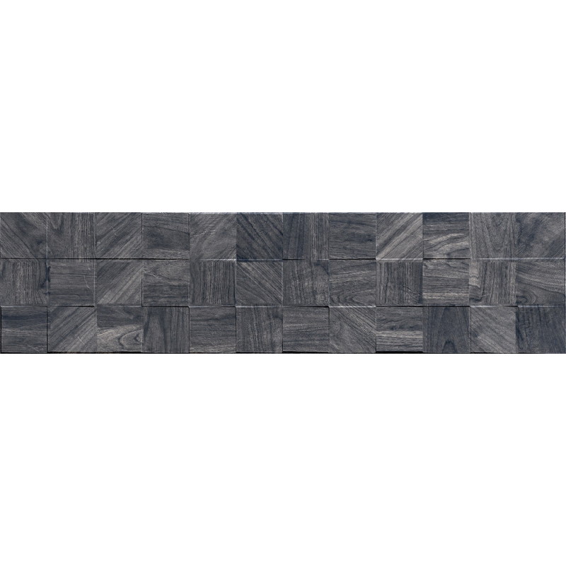 Mexen Riga Lyon Black čierny rektifikovaná G1, drevený obkladový kachliček 120 x 30 cm, matná - TL713-120-030-50
