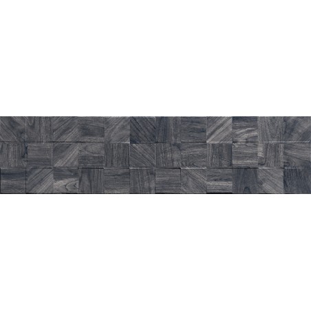 Mexen Riga Lyon Black čierny rektifikovaná G1, drevený obkladový kachliček 120 x 30 cm, matná - TL713-120-030-50