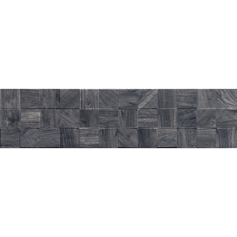 Mexen Riga Lyon Black čierny rektifikovaná G1, drevený obkladový kachliček 120 x 30 cm, matná - TL713-120-030-50