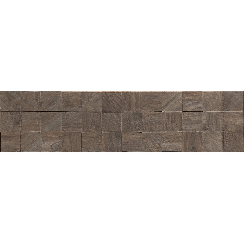 Mexen Riga Lyon Choco glazovaný rektifikovaný G1, drevodekoratívna stenová dlažba 120 x 30 cm, matná - TL713-120-030-52
