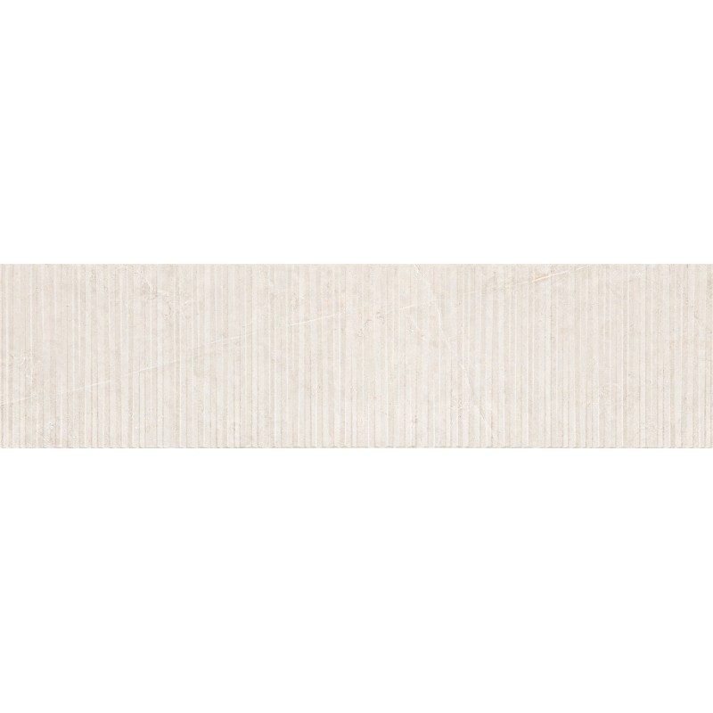 Mexen Flamingo Mayolica Bianco glazovaný rek. G1, podlahová a stenová dlaždica 120 x 30 cm, carving - TL715-120-030-50