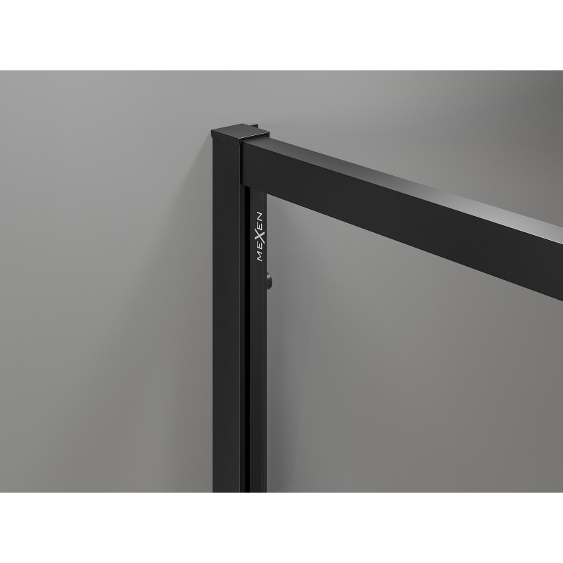 Mexen Exo-R 3S sprchový kút 3-stranný výklopný 140 x 80 cm, priehľadný, čierny - 819-140-080-70-00-3S