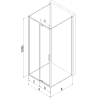 Mexen Exo-R 3S sprchová kabína 3-stranná otváracia 160 x 85 cm, transparentná, čierna - 819-160-085-70-00-3S