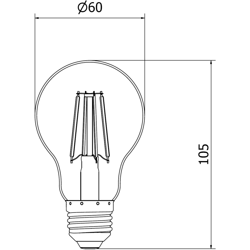 Mexen Vintis Žiarovka filament LED E27, A60, 4W, 55 lm, oranžová - L150-E27-04XX-48