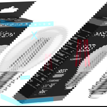 Mexen Vintis Žiarovka filament LED E27, G45, 4W, 55 lm, červená - L156-E27-04XX-45