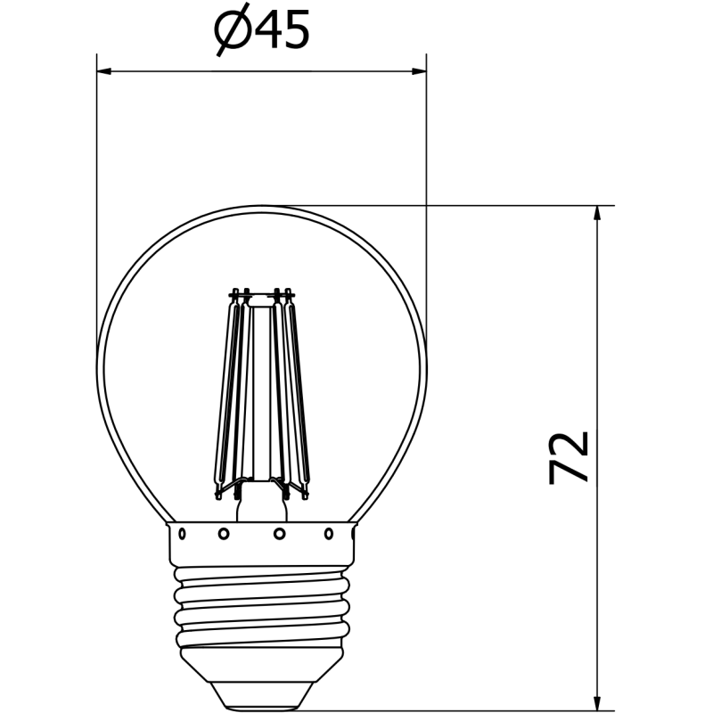 Mexen Vintis Žiarovka filament LED E27, G45, 4W, 55 lm, červená - L156-E27-04XX-45