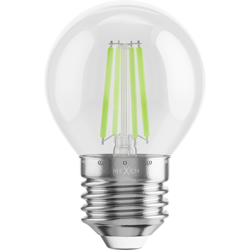 Mexen Vintis LED žiarovka filament E27, G45, 4W, 55 lm, zelená - L156-E27-04XX-46