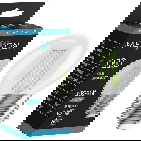 Mexen Vintis LED žiarovka filament E27, G45, 4W, 55 lm, zelená - L156-E27-04XX-46