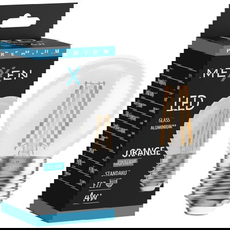Mexen Vintis LED žiarovka s vláknom E27, G45, 4W, 55 lm, oranžová - L156-E27-04XX-48