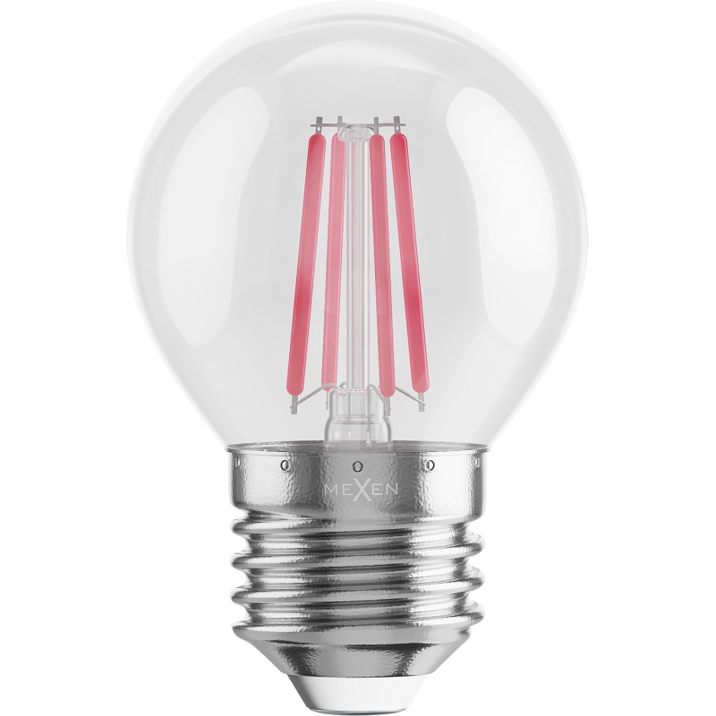 Mexen Vintis 3x Žiarovka filament LED E27, G45, 4W, 55 lm, červená - L156-E27-04XX-45x03