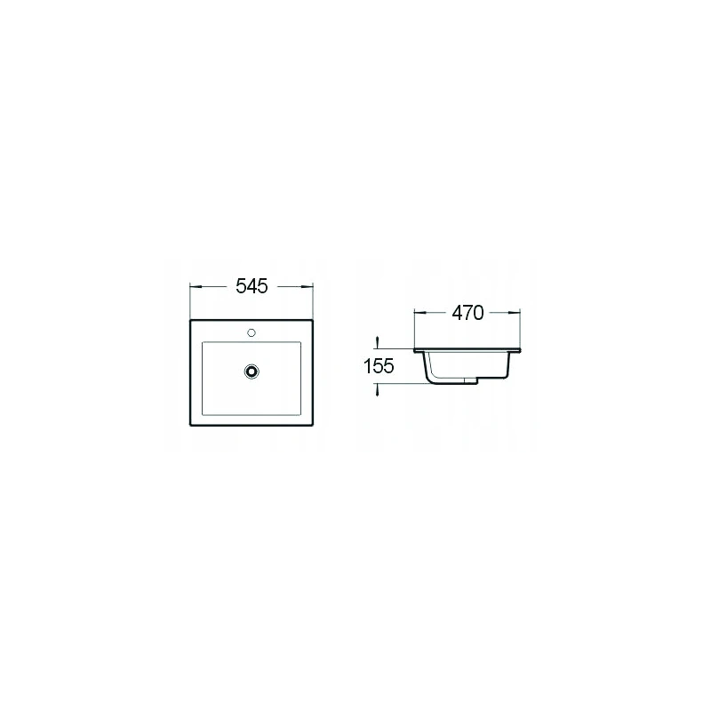 Mexen Salma umývadlo zapustené do dosky 54 x 47 cm, biela - 25395400