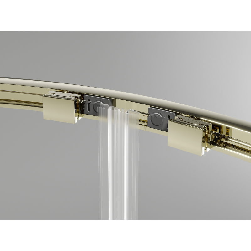 Mexen Exo polkruhová sprchová kabína posuvná 120 x 80 cm, priehľadná, zlatá - 8132-120-080-50-00