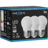 Mexen Nova 3x LED žiarovka E27, G45, 1W, Neutrálna - 4000K, 105 lm - L101-E27-0140-01x03